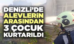 Denizli’de Alevlerin Arasından 3 Çocuk Kurtarıldı
