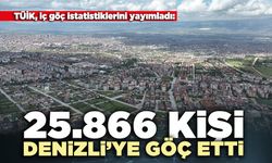 TÜİK: 25866 kişi de Denizli’ye göç etti