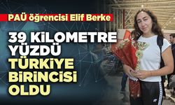 39 kilometre yüzdü Türkiye birincisi oldu