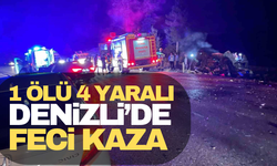 Denizli’de araçlar kafa kafaya çarpıştı 1 kişi öldü