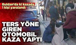 Ters yöne giren otomobil kaza yaptı