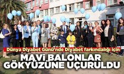 Dünya Diyabet Günü'nde mavi balonlar gökyüzüne uçuruldu