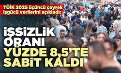 İşsizlik oranı yüzde 8,5’te sabit kaldı