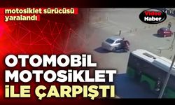 Otomobil motosiklet ile çarpıştı