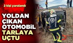 Yoldan çıkan otomobil tarlaya uçtu