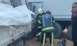 Yoldan çıkan sürücü seyir halindeki tıra çarptı