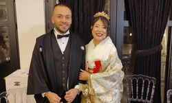 Japon gelin ve Türk damat konuklarını kimanoyla karşıladı