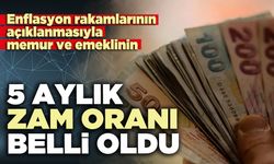 Memur ve emeklinin 5 aylık zam oranı belli oldu