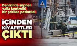 Denizli’de şüpheli valiz kontrollü bir şekilde patlatıldı içinden kıyafetler çıktı