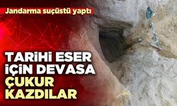 Tarihi eser için devasa çukur kazdılar jandarmaya yakalandılar