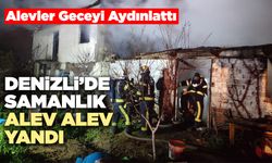 Denizli’de Samanlık Alev Alev Yandı
