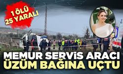 Denizli’de memur servisi üzüm bağına uçtu: 1 ölü, 25 yaralı