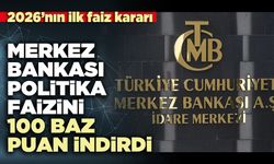 Merkez Bankası politika faizini 100 baz puan indirdi