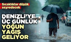 Denizli’ye üç günlük yoğun yağış geliyor