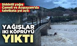 Yağışlar iki köprüyü yıktı