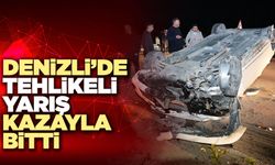 Denizli Çevre Yolunda Tehlikeli Yarış Kazayla Bitti