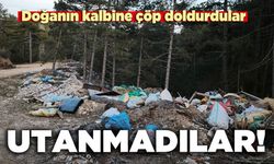 Utanmadılar! Doğanın kalbine çöp doldurdular
