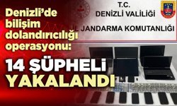 Denizli’de bilişim dolandırıcılığı operasyonu: 14 şüpheli yakalandı