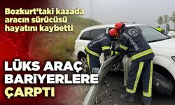 Lüks araç bariyerlere çarptı