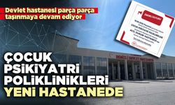 Çocuk psikiyatri poliklinikleri yeni hastanede