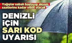 Denizli için sarı kod uyarısı
