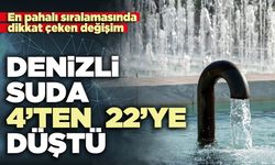 Denizli suda 4’ten 22’ye düştü