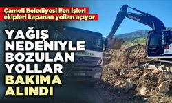 Çameli’nde yağış nedeniyle bozulan yollar bakıma alındı