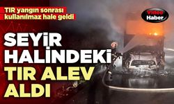 Seyir halindeki tır alev aldı