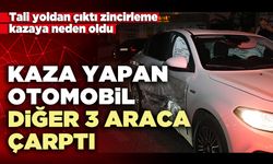 Kaza yapan otomobiller diğer 3 araca çarptı