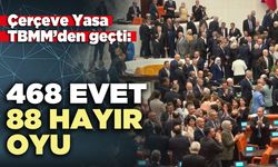 Çerçeve Yasa TBMM’den geçti: 468 evet, 88 hayır oyu