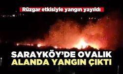 Sarayköy’de ovalık alanda yangın çıktı