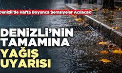 Denizli’nin Tamamına Yağış Uyarısı