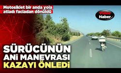 Sürücünün ani manevrası kazayı önledi