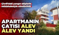 Çivril’deki apartmanın çatısı alev alev yandı