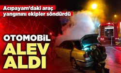 Acıpayam'da otomobil alev aldı