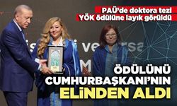 Ödülünü Cumhurbaşkanı’nın elinden aldı