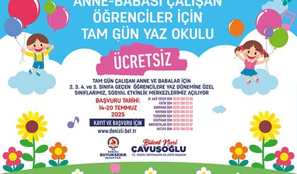 Ücretsiz Tam Gün Yaz Okulu Başlıyor