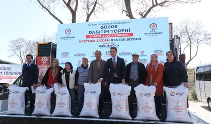 162 üreticiye 721 çuval gübre dağıtıldı
