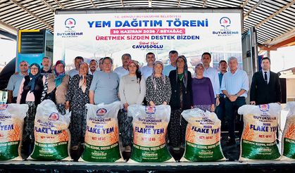 Beyağaçlı 374 üreticiye yem desteği sağlandı