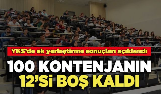 YKS’de ek yerleştirme sonuçları açıklandı, 100 Kontenjanın 12’si Boş Kaldı