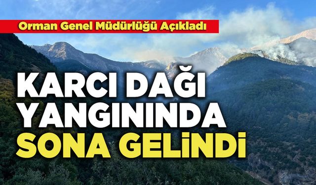 Orman Genel Müdürlüğü Açıkladı: Karcı Dağı Yangınında Sona Gelindi