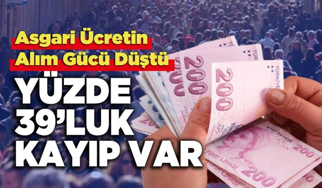 Asgari Ücretin Alım Gücü Düştü Yüzde 39’luk Kayıp Var