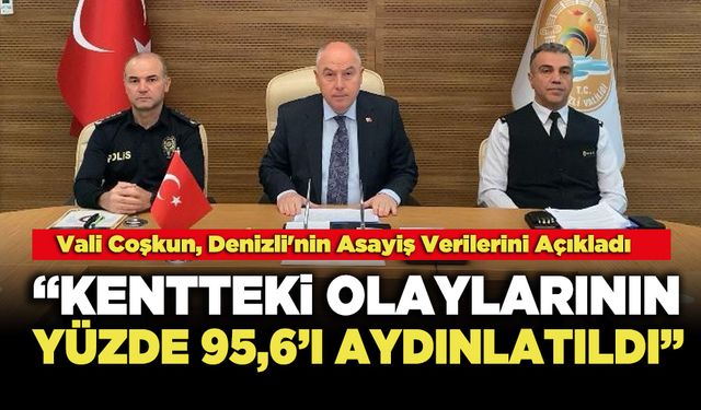 Vali Coşkun: “Kentteki Olaylarının Yüzde 95,6’ı Aydınlatıldı”