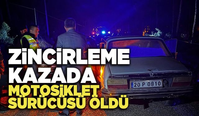 Zincirleme Kazada Motosiklet Sürücüsü Öldü