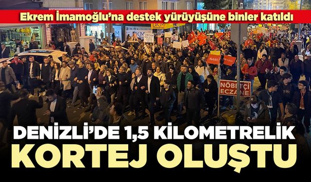 Denizli’de 1,5 kilometrelik kortej oluştu