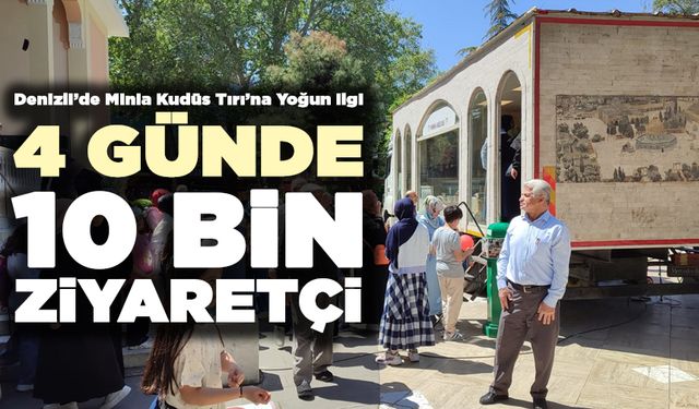 Denizli’de Minia Kudüs Tırı’na Yoğun İlgi