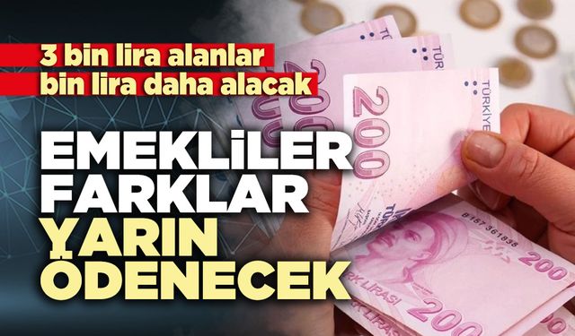 Emekliler fark ödemelerini yarın alacak