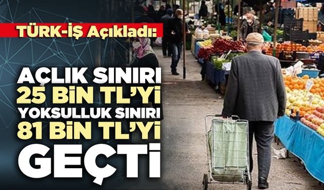 Açlık sınırı 25 bin TL’yi aştı, yoksulluk sınırı 81 bin TL’yi geçti