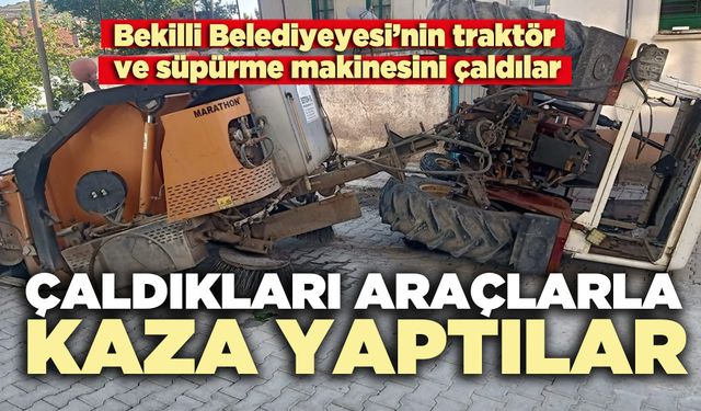 Çaldıkları araçlarla kaza yaptılar