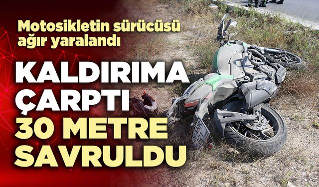 Kaldırıma çarptı 30 metre savruldu